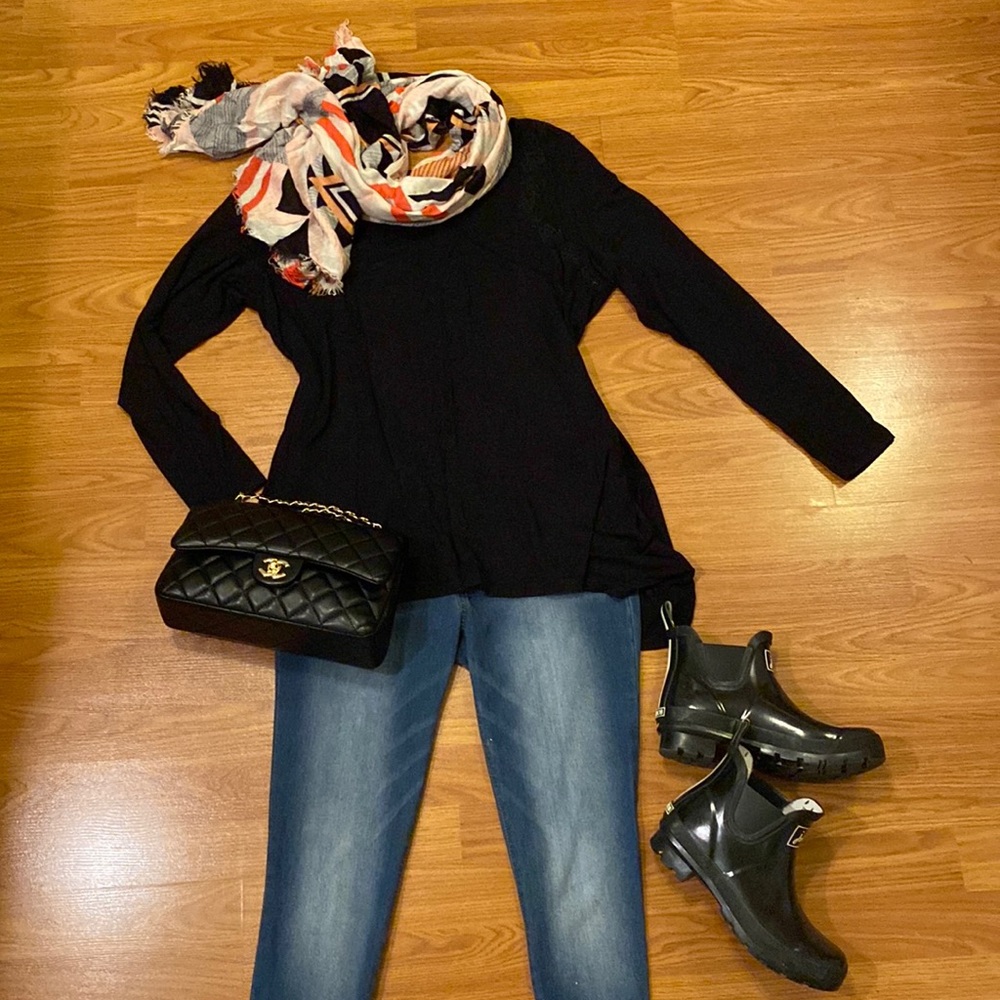 Torrid super soft knit oversized long sleeve tunic swing blouse top scarf gap